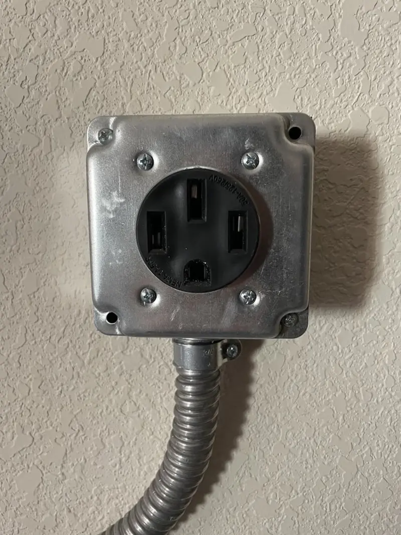 NEMA 14-50 outlet installed for Electrical Panel Upgrade in Paloma Creek